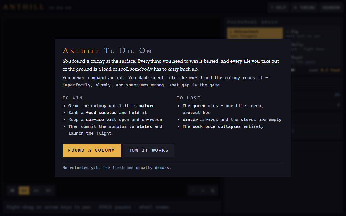 Anthill to Die On title screen