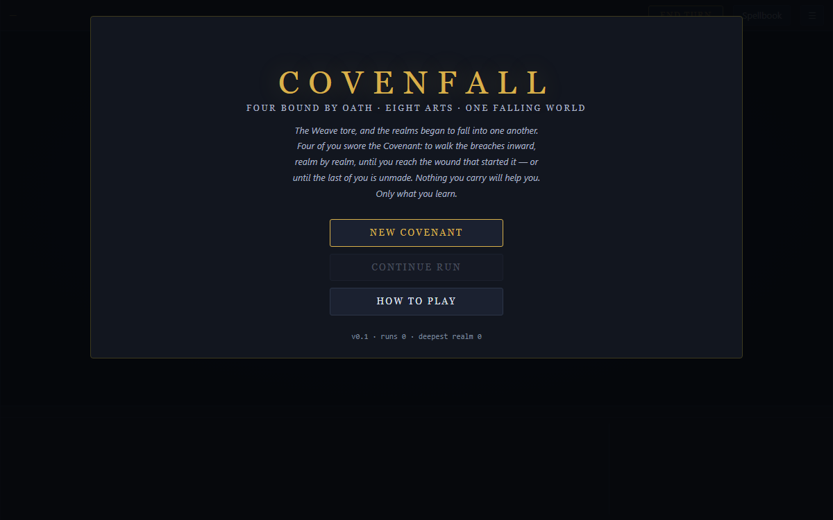 Covenfall title screen