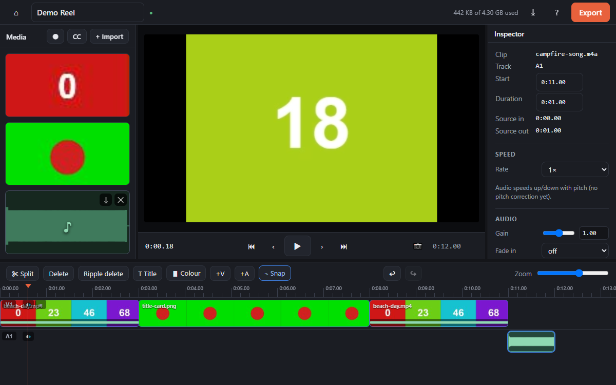 CUTROOM browser video editor