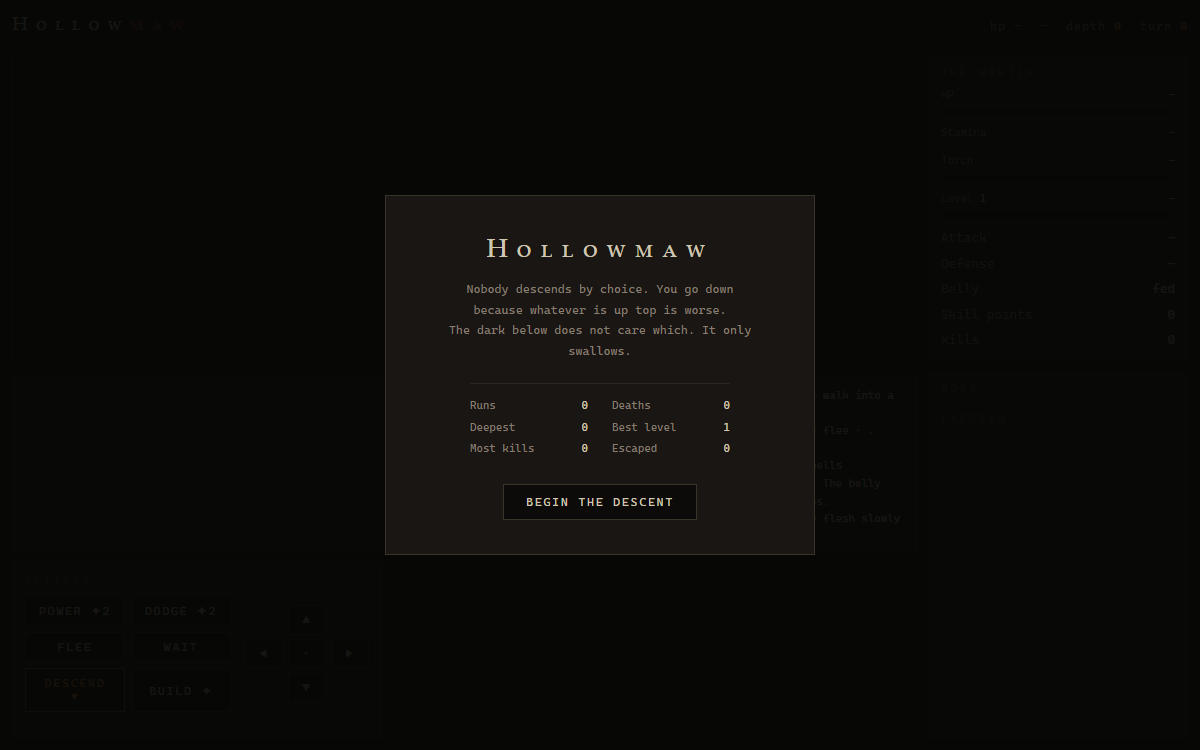 HollowMaw title screen