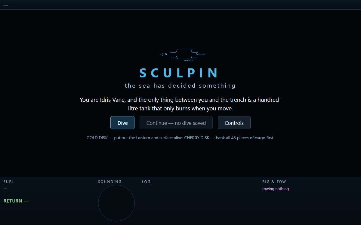 Sculpin title screen